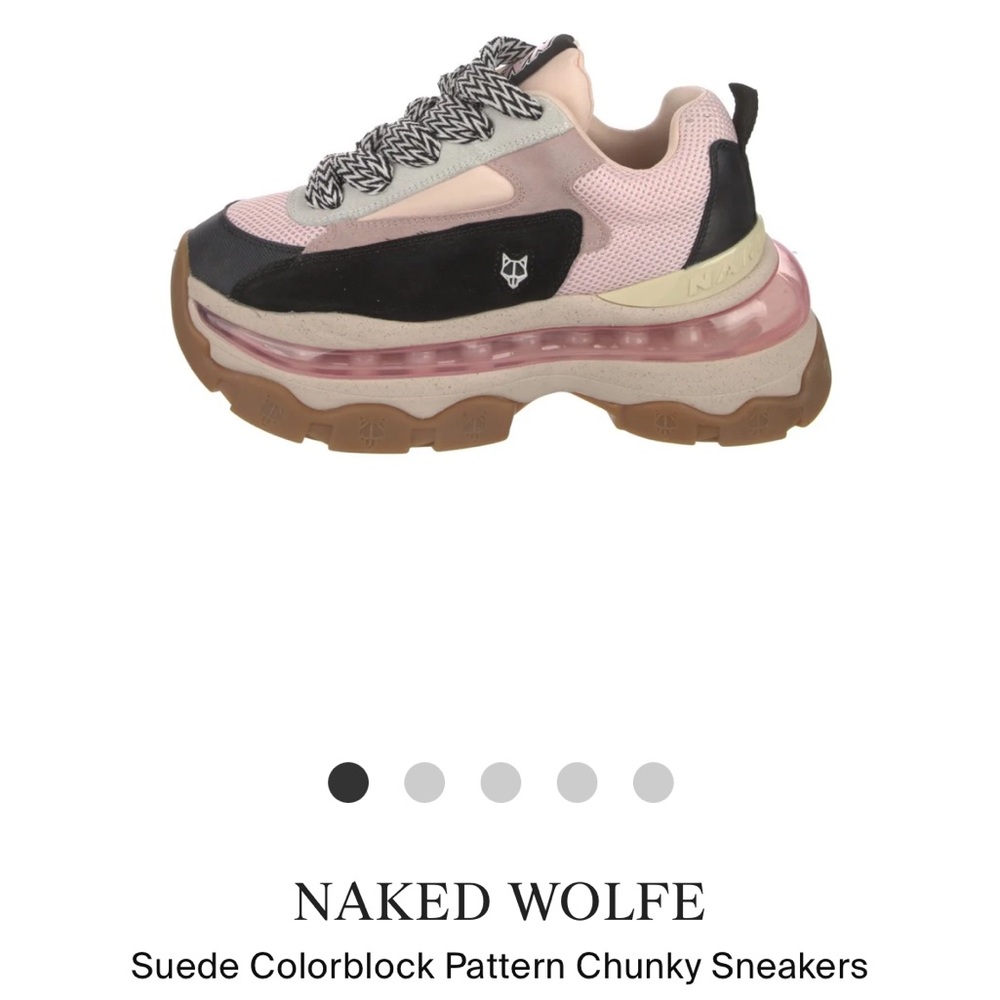 NAKED WOLFE PINK & BLACK CHUNKY SNEAKERS SIZE 7US
